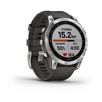 Мультиспорт.часы Garmin Fenix 7, серебристые с графитовым силиконовым ремешком (010-02540-01) Мультиспорт.часы Garmin Fenix 7, серебристые с графитовым силиконовым ремешком (010-02540-01)