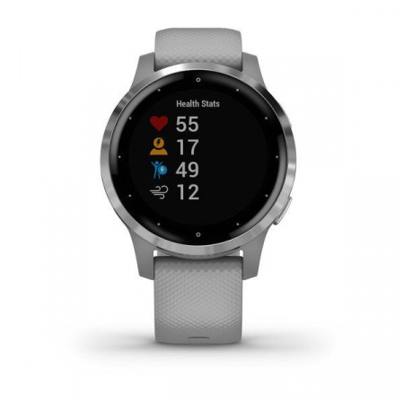Спортивные часы Garmin VIVOACTIVE 4S серые с серебристым безелем