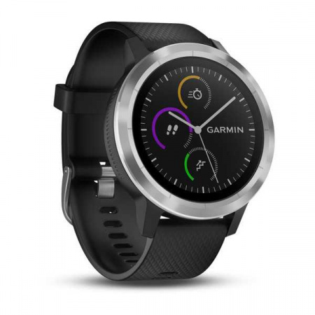 Спортивные часы Garmin Vivoactive 3 серебристые с черным ремешком Спортивные часы Garmin Vivoactive 3 серебристые с черным ремешком