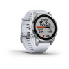 Мультиспорт.часы Garmin Fenix 7s,серебристые с белым силиконовым ремешком (010-02539-03)