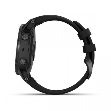 Спортивные часы Garmin FENIX 5S PLUS SAPPHIRE черные с черным ремешком