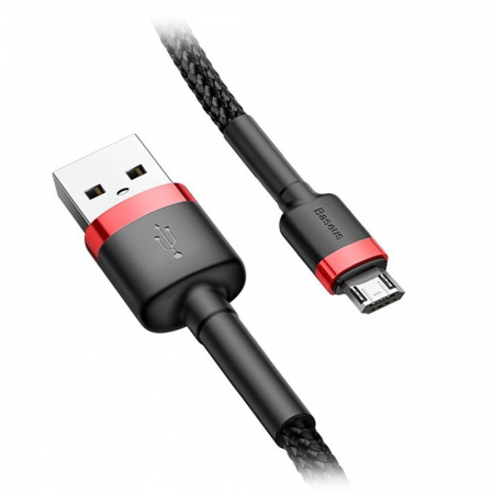 Кабель Baseus Cafule Cable USB For Micro 2.4A 1m red + black (CAMKLF-B91)