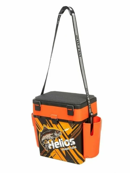 Ящик рыболовный зимний FishBox TROUT оранжевый, с карманами (HS-FB-IML-19-O) Helios