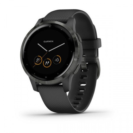 Спортивные часы Garmin VIVOACTIVE 4S черные с серым безелем