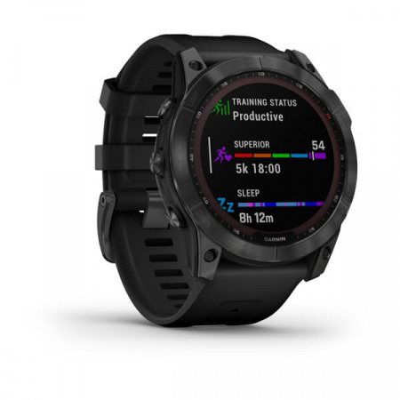 Мультиспорт.часы Garmin Fenix 7x Solar, серые с черным ремешк (010-02541-01)
