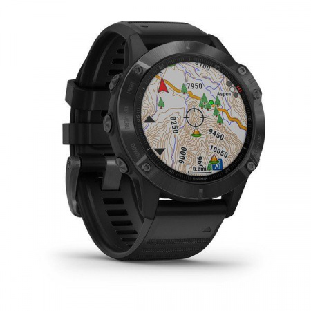 Мультиспортивные часы Garmin Fenix 6 pro с gps, черные с черным ремешком